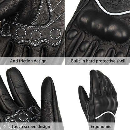 Harssidanzar Leather Motorcycle Gloves - Image 2