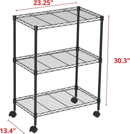 3 Tier Wire Shelving Unit Storage Rack, Metal Heavy Duty Utility Organizers - Image 3