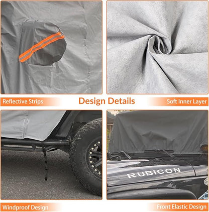 Cab Cover for Jeep Wrangler JK JL 4 Door 2007-2025, Waterproof Wrangler Rain - Image 5