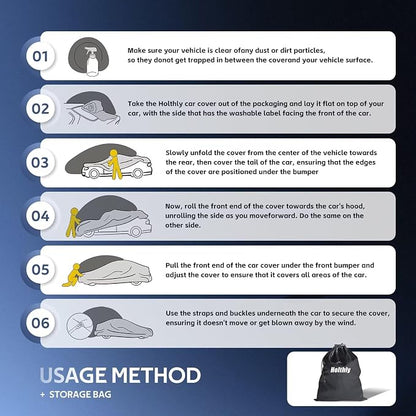 10 Layers Car Cover Custom Fit for Cadillac, Waterproof All Weather for - Image 7