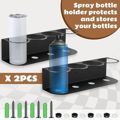 Therwen 2 Pcs 4 Holes All Purpose Steel Spray Bottle Holder Heavy Duty Can - Image 5