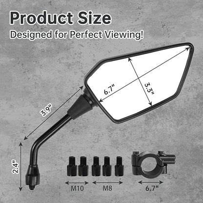 ATV Mirror, Side Rearview Mirrors - Image 2