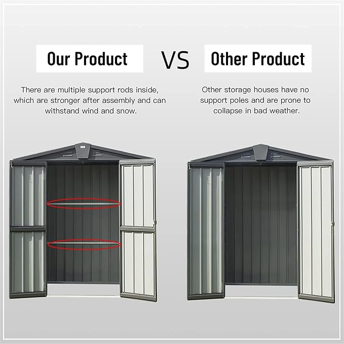 iKERY Galvanized Steel Storage Shed - Image 4