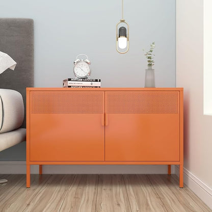 2 Door Accent Cabinet, 2-Tier Shelf, Music Studio - Image 8