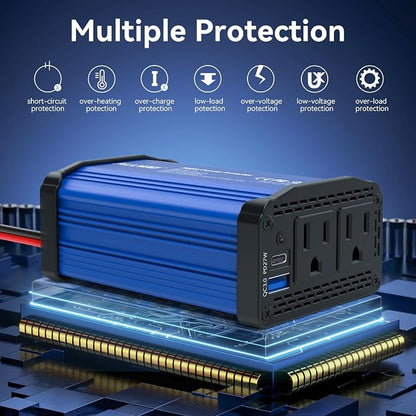300W Car Power Inverter 12v to 110v, Car Plug in Adapter Outlet - Image 6