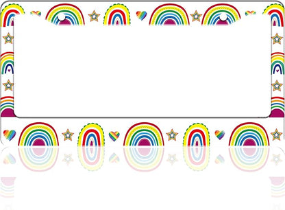 Gay Rainbow License Plate Frame Pride License Plate Holder Cartoon by TINALUIN