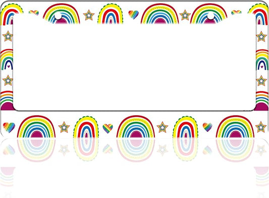 Gay Rainbow License Plate Frame Pride License Plate Holder Cartoon by TINALUIN