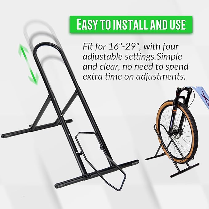 Folding Bike Floor Stand Rack, Portable Bicycle Parking Rack Storage - Image 3