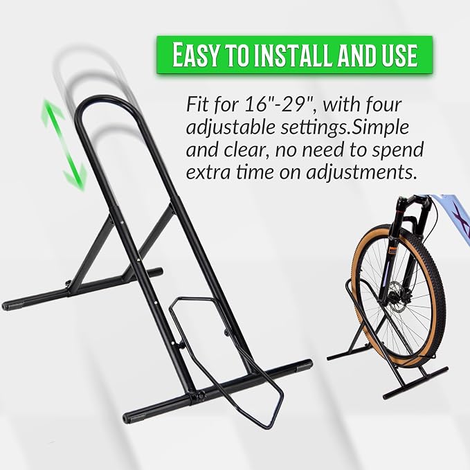 Folding Bike Floor Stand Rack, Portable Storage Bicycle Parking Rack - Image 4