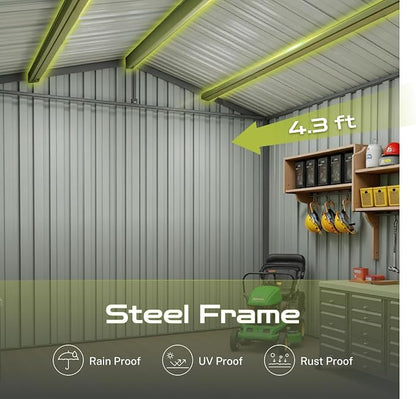 7x4.3 Ft Outdoor Storage Shed, Heavy-Duty Metal Shed - Image 4
