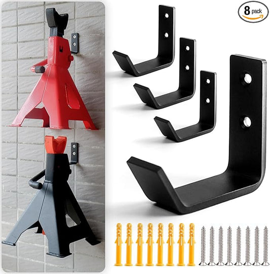 8 Packs Jack Stands Wall Mount Organizer, Heavy Duty Stainless Steel Holder by Aucuqu