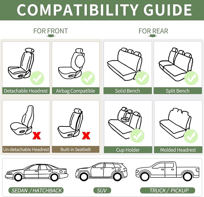 Car Seat Covers Front Seats, Luxury Waterproof Seat Covers, Universal Seat - Image 7