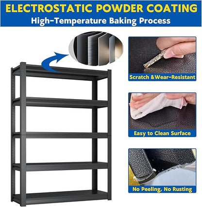 72''H Garage Shelving Heavy Duty, 3000LBS Storage Shelves, 5-Tier Adjustable - Image 7