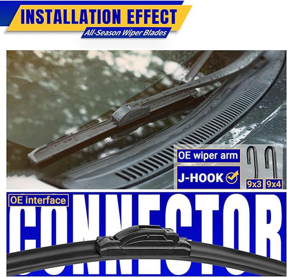 3 wipers Replacement for 2012-2019 Fiat 500, Windshield Wiper Blades Original - Image 3