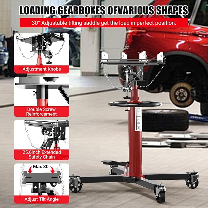 Garvee 1322lbs Transmission Jack, Hydraulic Telescoping Transmission Jacks - Image 4