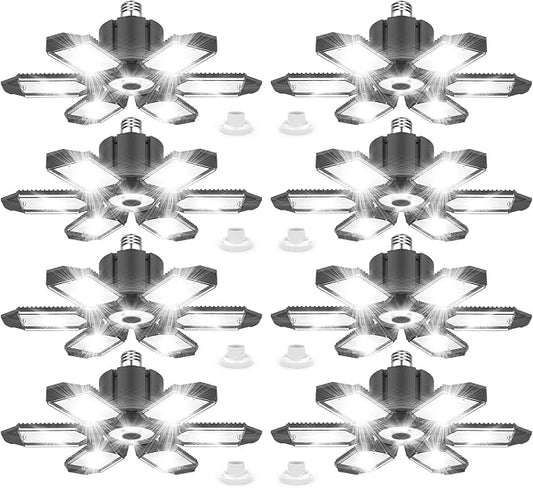 8 Pack 220W Garage Light Ceiling Led Deformable LED Shop Lights by Eqquorva