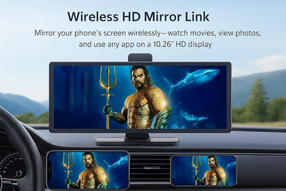 Portable Apple CarPlay & Android Auto – 10.26" Wireless Car Stereo, 4K Dash Cam - Image 7