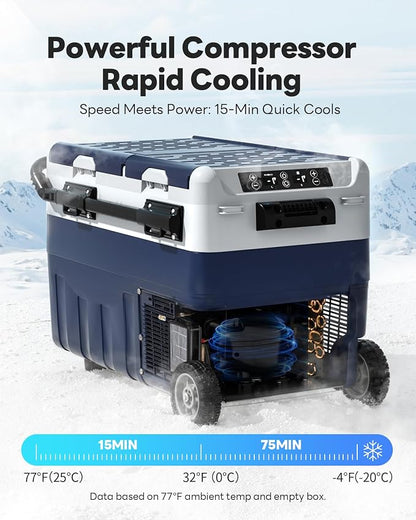 Aeitto 12 Volt Car Refrigerator, 42QT Dual Zone Portable Car Fridge Freezer - Image 3
