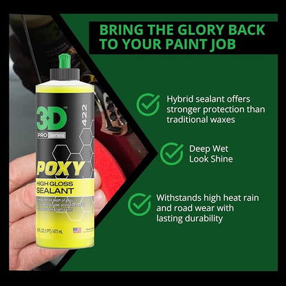 3D POXY Montan Wax Sealant – Long Lasting Hybrid Car Wax - Image 3