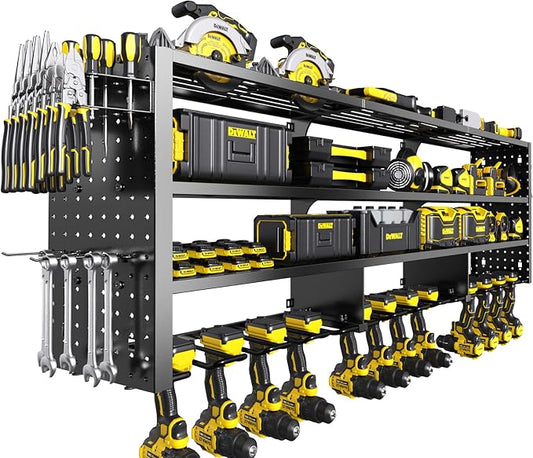 Large Power Tool Organizer Wall Mount, 4 Layer 49" W Heavy Duty Metal Tool by Unknown