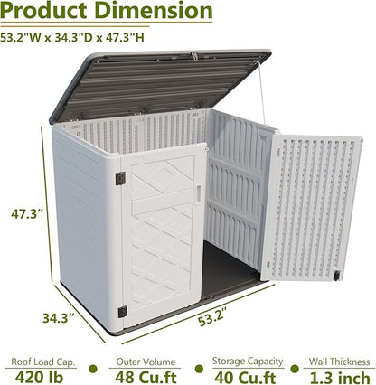 HOMSPARK Storage Shed Weather Resistance, Horizontal Storage Shed - Image 5