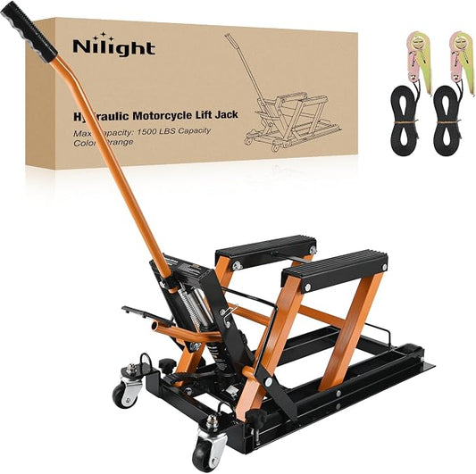 Nilight Motorcycle Lift Jack 1500 LBS Hydraulic Lifts ATV Scissor Jacks by Nilight