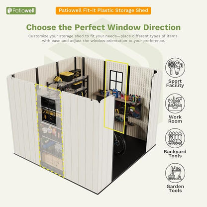 Patiowell 8 x 8 FT Resin Outdoor Storage Shed - Image 8