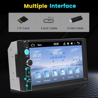 Double Din Car Stereo with 7 Inch HD Touchscreen Radio with Mirror Link Video - Image 4