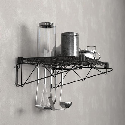 18" x 24" Black Epoxy Wire Wall Mount Shelf - Image 6