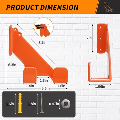 Chainsaw Holder Wall Mount, 2 Pack Heavy Duty Chainsaw Hanger - Image 2