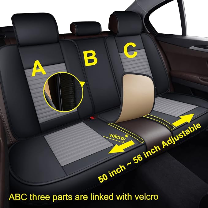 LINGVIDO Car Seat Covers, Breathable and Waterproof Faux Leather Automotive - Image 7