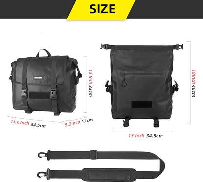 Rhinowalk Motorcycle Saddlebag 15L Waterproof Luggage Bag Quick Release - Image 2