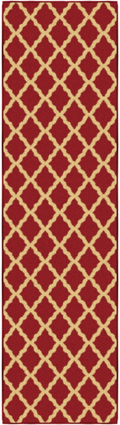 Ottomanson Hallway Runner Rug 1'10" x 7' Non Slip Trellis Area Rugs Easy to - Image 7