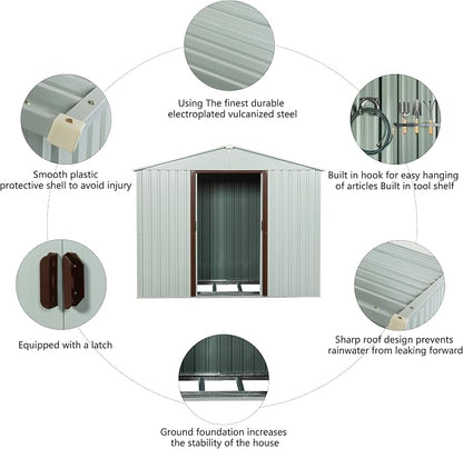 6x5 FT Outdoor Storage Shed, Metal Garden Shed - Image 3