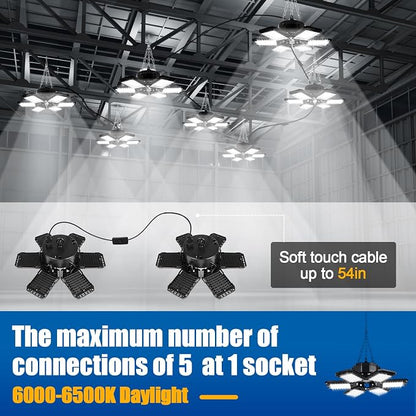 LED Garage Lights 4 Pack -180W, 18000LM 6500K Led Shop Light - Image 3
