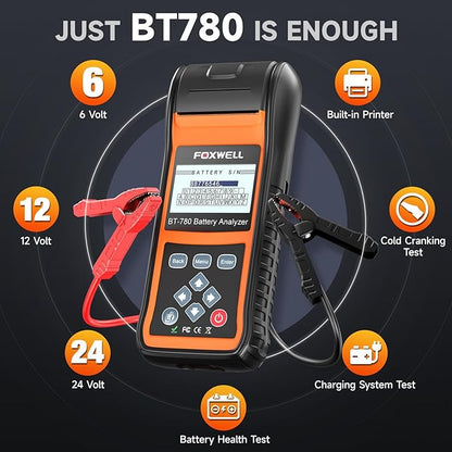FOXWELL BT780 Car Battery Tester, 12V 24V Battery Load Tester - Image 2