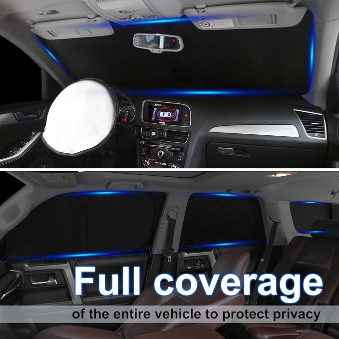 TINGLU Window Shades for Honda Pilot 2016-2025 EX-L Special Edition Elite Black - Image 2