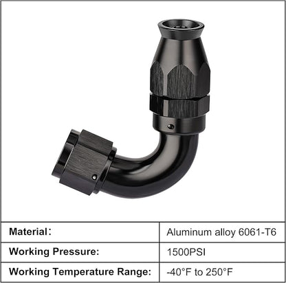 EVIL ENERGY 4AN 120 Degree PTFE One Piece Full Flow End Hose Fitting Aluminum - Image 3