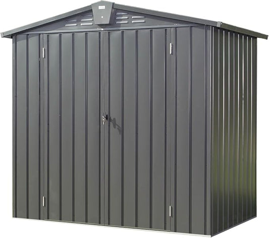 IKERY Galvanized Steel Storage Shed 6.5' x 4.2' by IKERY