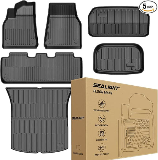 SEALIGHT Floor Mats for Tesla Model y 5-seat 2020-2024, Car Mats All Weather by SEALIGHT