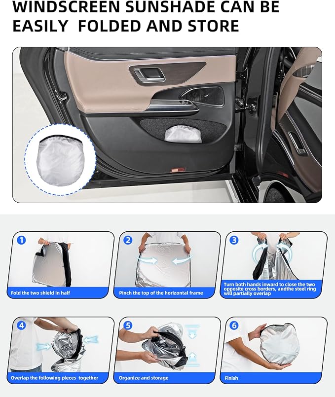 Sun Shade Windshield Sunshade for 2019 2020 2021 2022 2023 2024 Mercedes Benz - Image 6