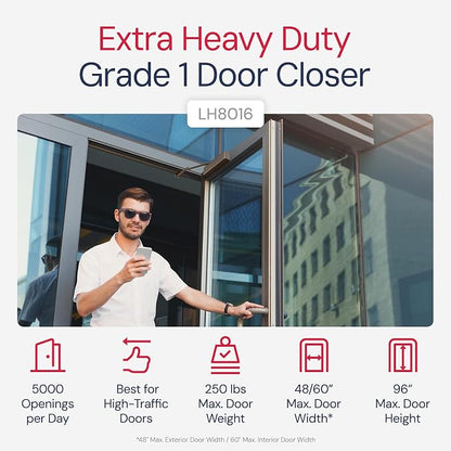 Lawrence Extra Heavy Duty Door Closer Commercial Grade 1 - Image 2