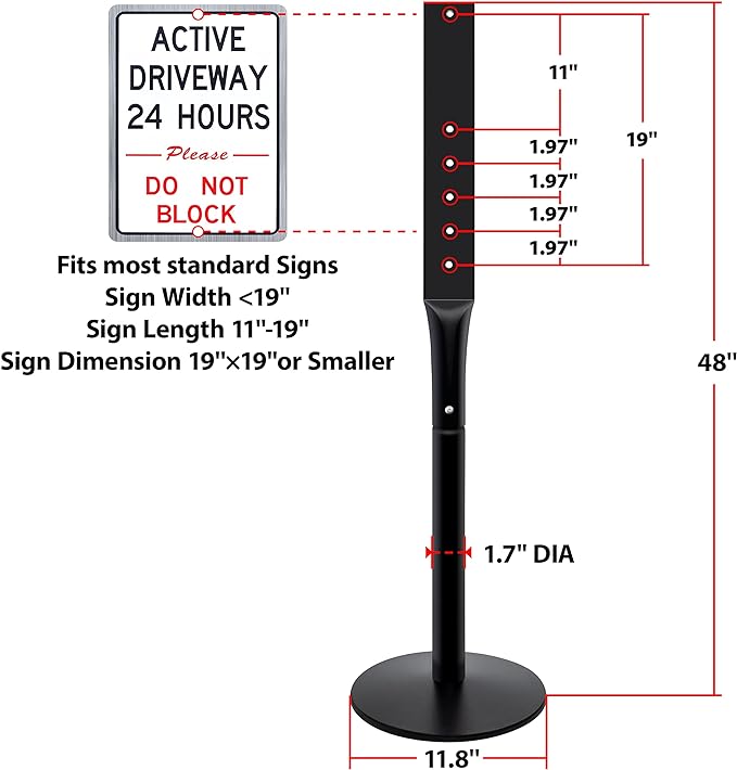 2Pack Heavy Duty Cast Iron Sign Stand - Image 5