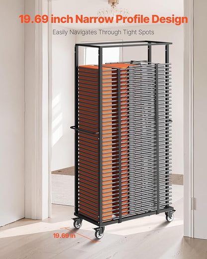 VEVOR Folding Chair Rack, 500 LBS Capacity, Heavy-Duty Chair Cart - Image 5