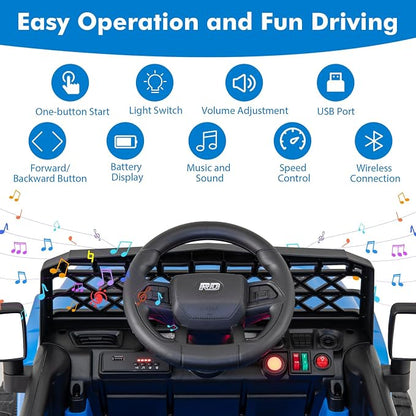 Costzon Kids Ride On Truck, 12V Battery Powered Electric Vehicles w/Remote - Image 3