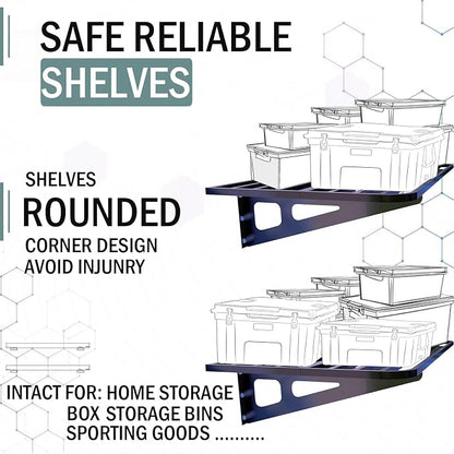 2-Pack 2x4ft Garage Wall Shelving, 2 Shelf Total 8 ft Garage Wall Storage - Image 3