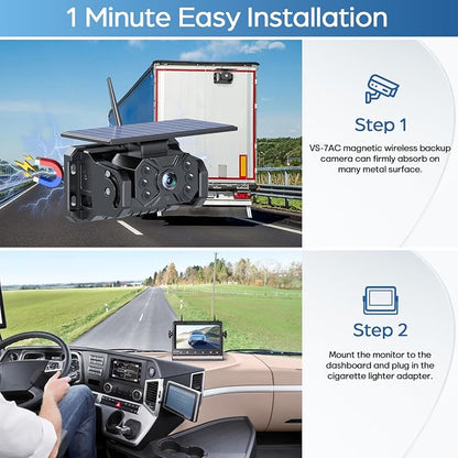 2 Magnetic Solar Wireless Backup Camera Built-in 10000mAh Battery & Solar Panel - Image 4