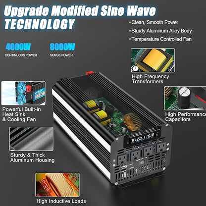 LVYUAN 4000 Watt Power Inverter 12V to 110V 120V - Image 5
