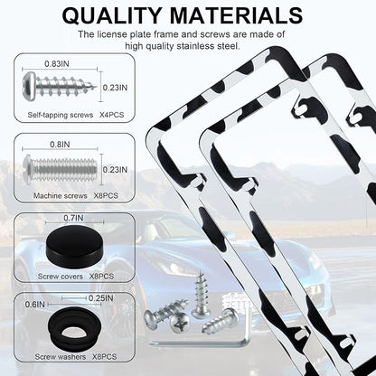 LivTee 4 Holes Stainless Steel License Plate Frames, Automotive Exterior - Image 4