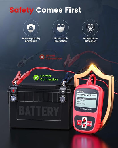 ANCEL BST200 Car Battery Tester 12V Automotive, 100-1100 CCA Battery Load - Image 6
